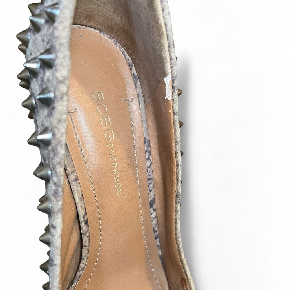 BCBGeneration spiked snakeskin pattern heels Size… - image 3